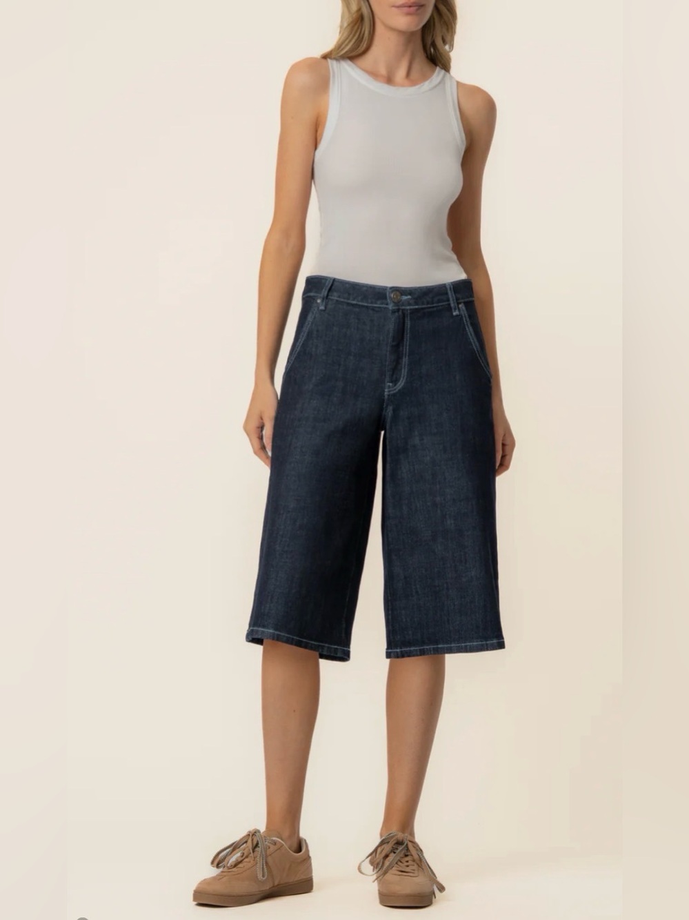 NWT KUT Mandy Bermuda denim long Jean shorts sz 10